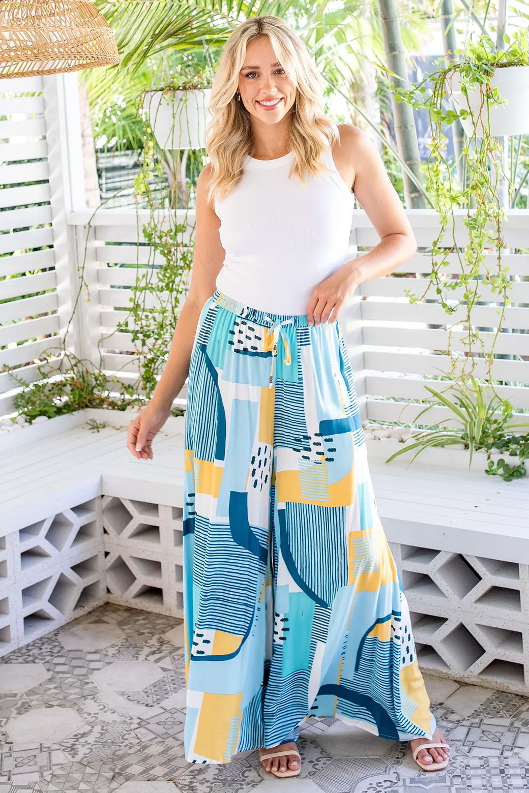 Alyssa Pant Paloma Print Blue