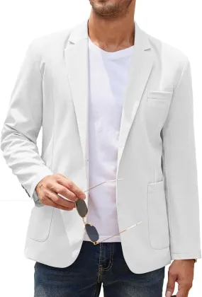 COOFANDY Men's Casual Linen Blazer Lightweight Regular Fit Sport Coat One Button Suit Jacket