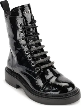 DKNY Women's Maylaya Lace Up Combat Boot