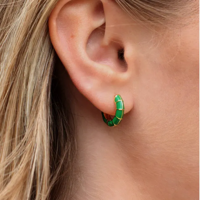 Taffy Enamel Twister Huggie Hoops
