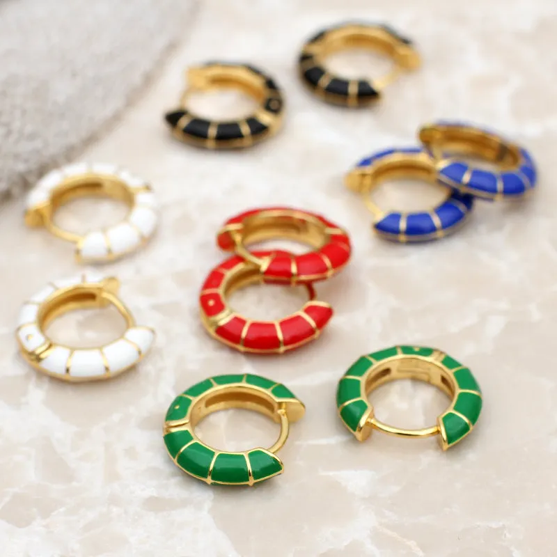 Taffy Enamel Twister Huggie Hoops