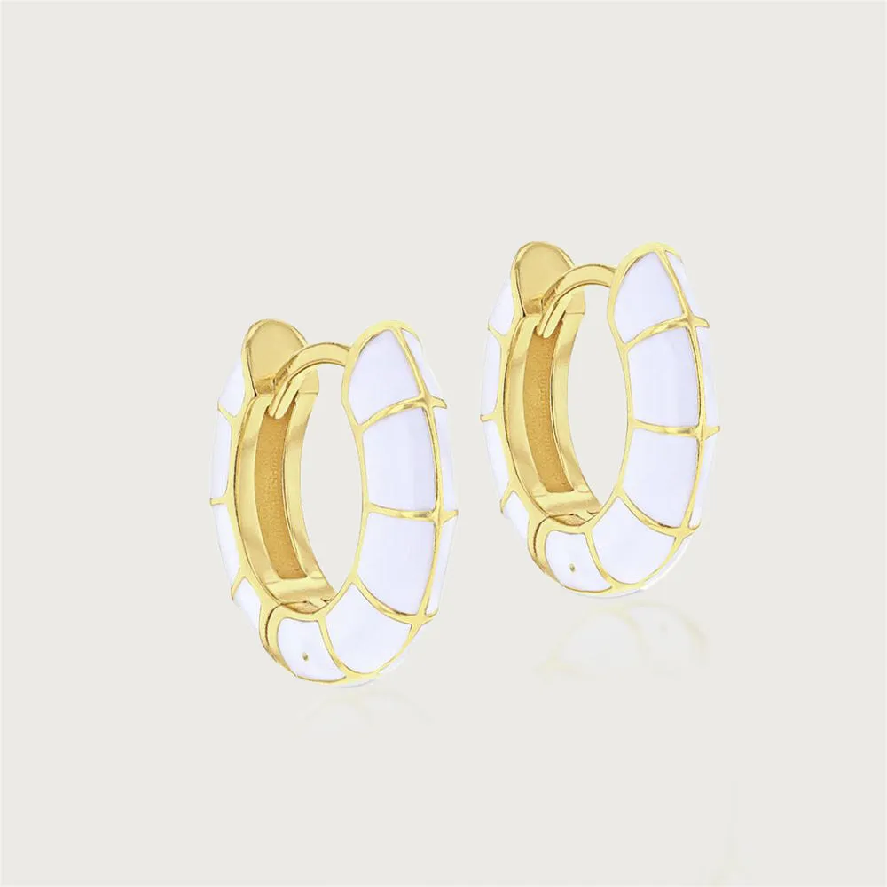 Taffy Enamel Twister Huggie Hoops