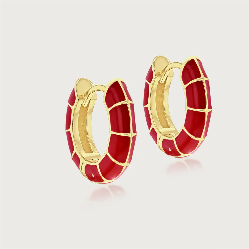 Taffy Enamel Twister Huggie Hoops