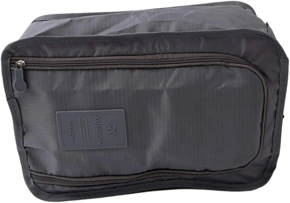 Travel Shoe Bag with Zipper Foldable Waterproof Portable Storage Organizer Bags,Gray