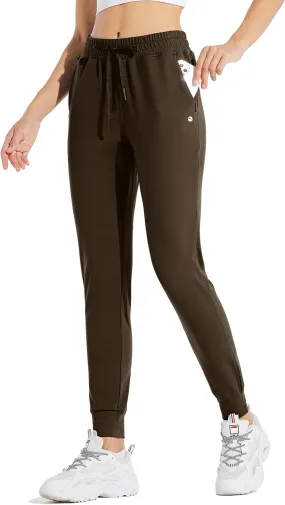 Willit Women's Fleece Lined Joggers Warm Pants Running Thermal Sweatpants Winter Athletic Hiking Water Resistant with Pockets